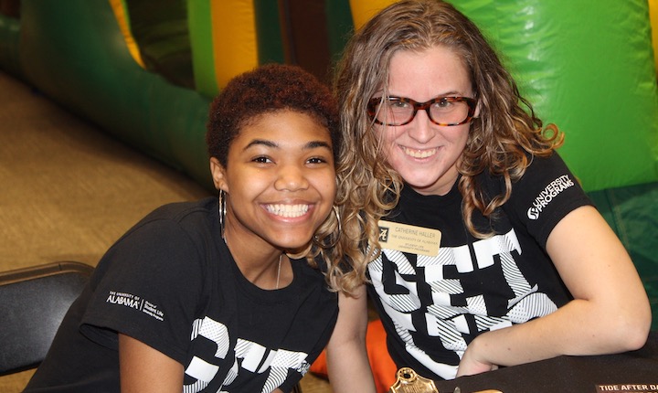 UP students at a sign up table